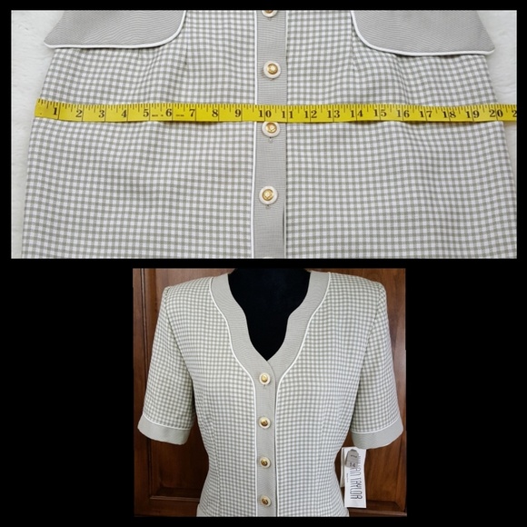 Vintage Julian Taylor Button Front Dress Sz 14 - Picture 6 of 8